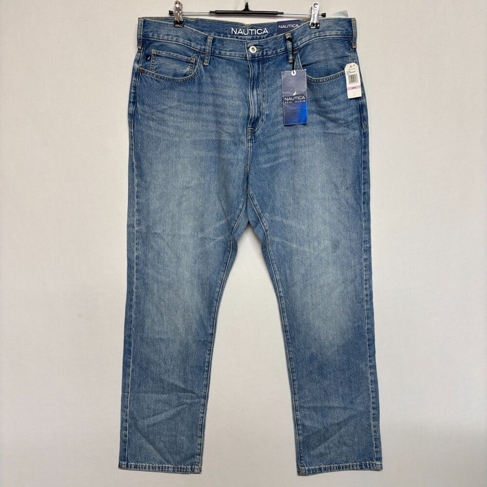 NWT Nautica Men Original Relaxed Jeans Size 38x34 Blue Denim C140 -14